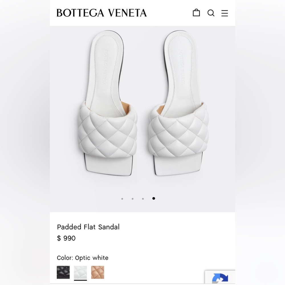 Bottega Veneta White Minimalist Sandals